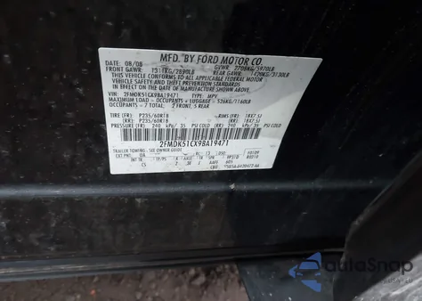 2009 Ford Flex Se from USA, damaged, VIN 2FMDK51CX9BA19471